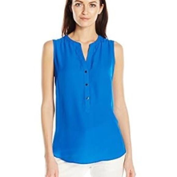 Anthropologie Violet & Claire Vibrant Blue Sleeveless Blouse - Picture 1 of 4